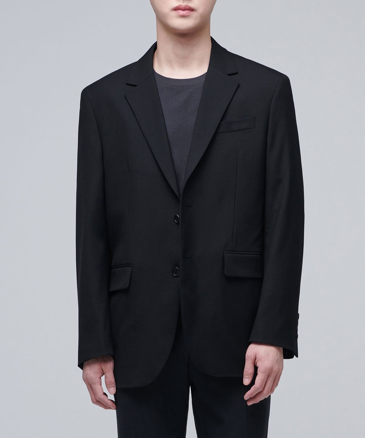 무신사 스탠다드(MUSINSA STANDARD) 릴렉스드 베이식 울 블레이저 [블랙]