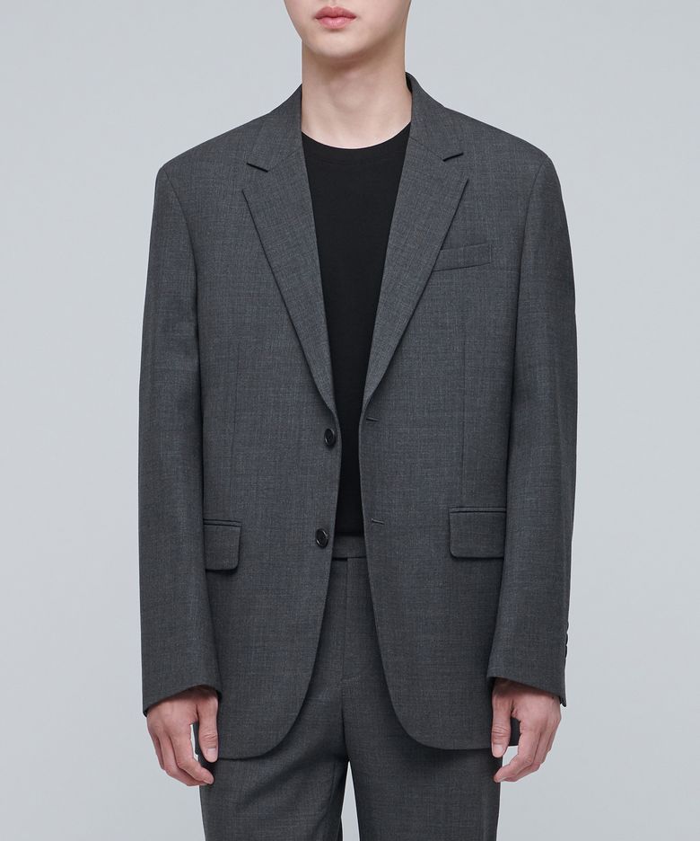 릴렉스드 베이식 울 블레이저 [미디엄 그레이]