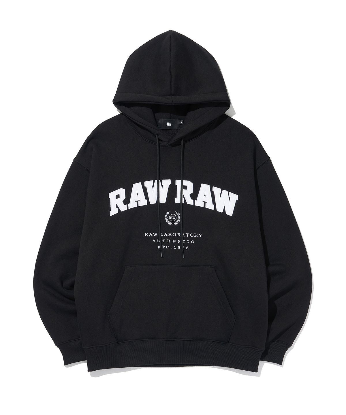 로우랩(RAW LAB) RAWRAW 아치로고 오버 후드티 (블랙)