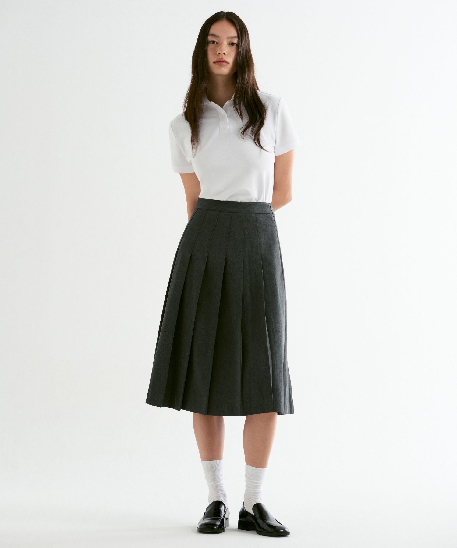 MUSINSA公式 | MUSINSA STANDARD WOMAN WOMENS PLEATS MIDI SKIRT