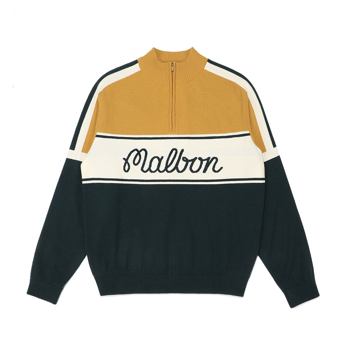 말본 골프(MALBON GOLF) 말본 스크립트 하프넥 스웨터 YELLOW (MAN)
