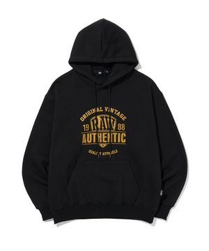 빈티지 어센틱 로고 오버 후드티 (블랙)