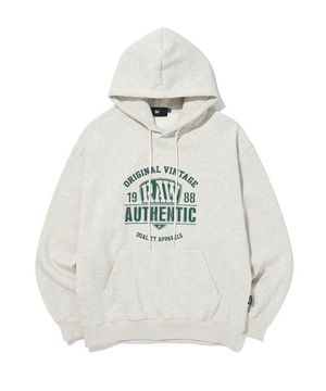 빈티지 어센틱 로고 오버 후드티 (오트밀)