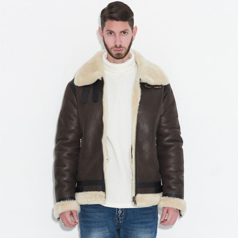 Developed Lambskin Mouton Jacket (BROWN)