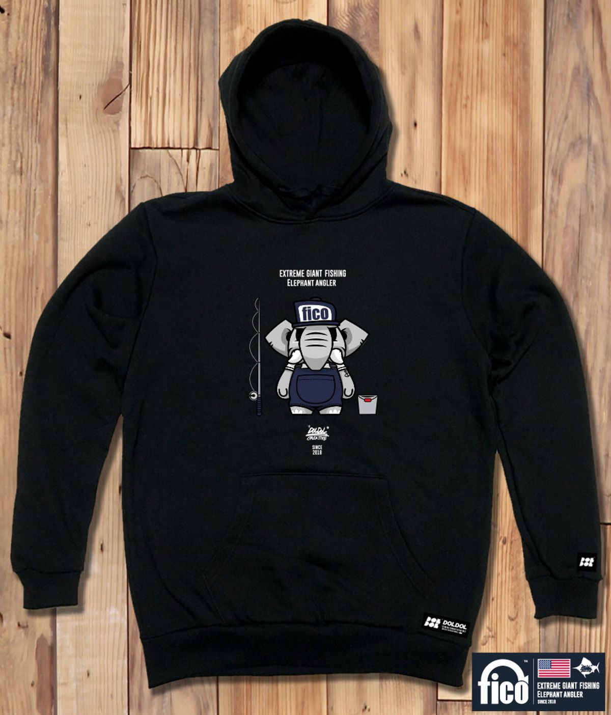 돌돌(DOLDOL) FICO-HOODY-04  익스트림 낚시 피코 캐릭터 그래픽 후드티 후디