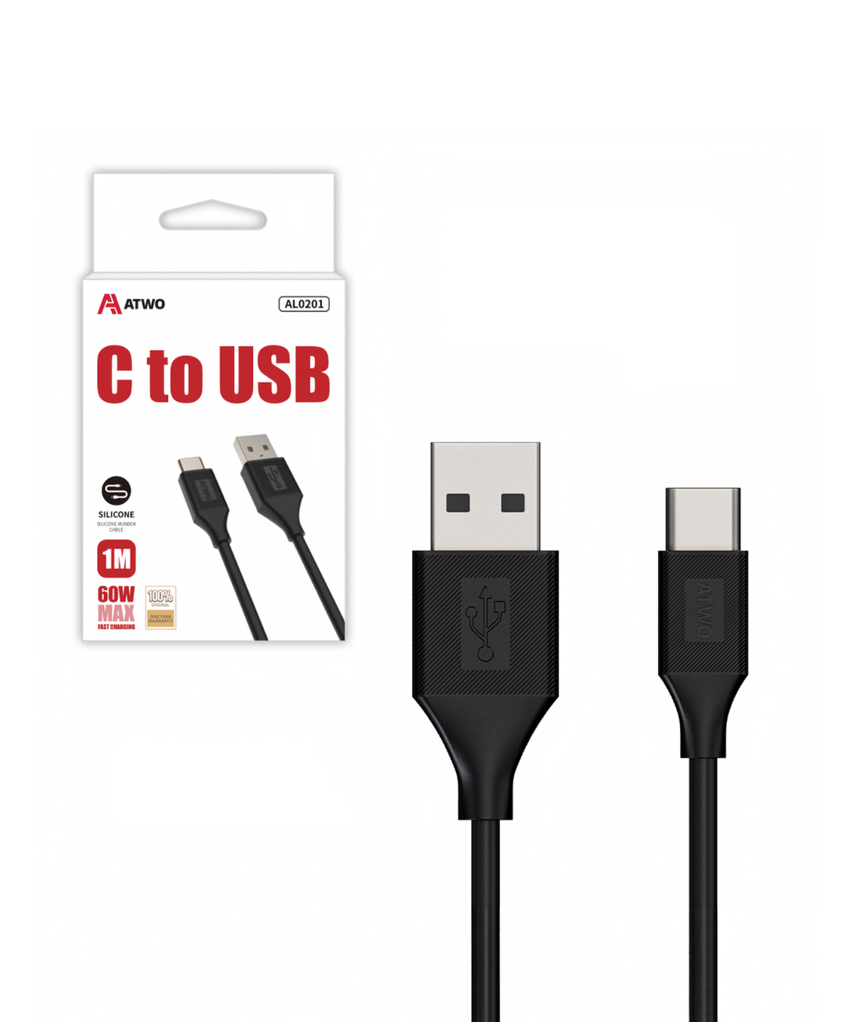 에이투(ATWO) AL0201 60W USB-C PD 고속충전 데이터 케이블 1M