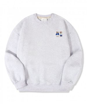 Twinlook Bear 남여공용 맨투맨 AMM918 (white-melange)