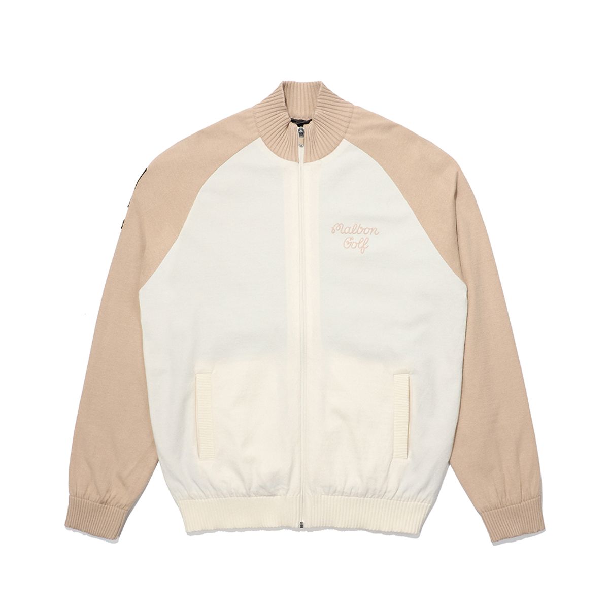 말본 골프(MALBON GOLF) M Script 풀 집업 스웨터 CREAM (MAN)