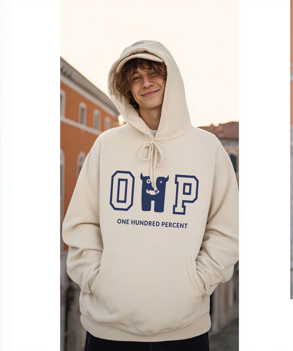 원헌드레드퍼센트(OHP) OHP 레터링 ohp 02 기모 후드