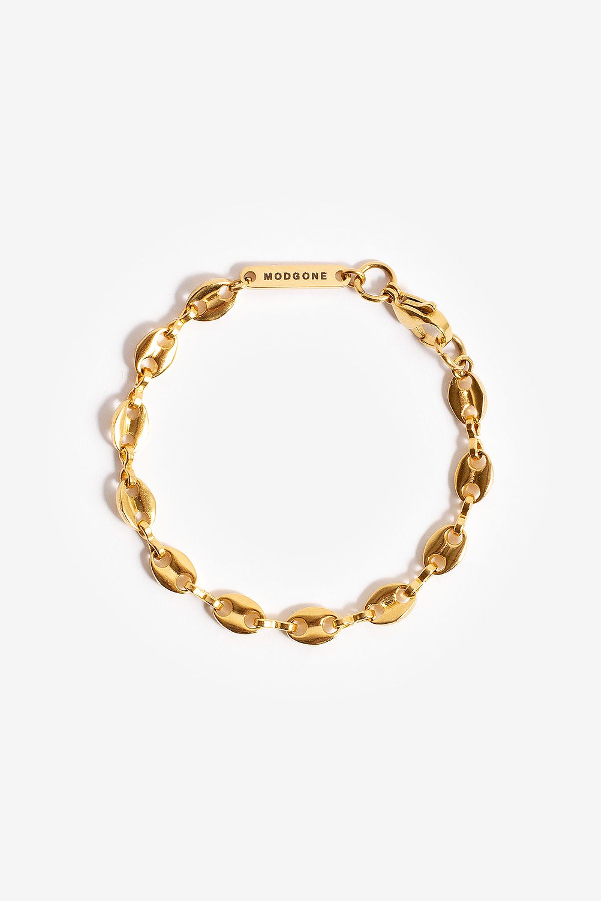 모드곤(MODGONE) 골드톤 빈체인 심플 팔찌  Gold-tone Bean Chains Simple Bracelet