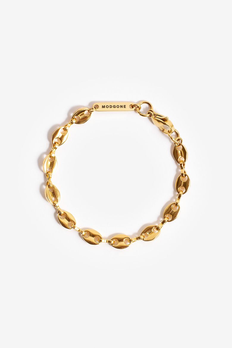 골드톤 빈체인 심플 팔찌  Gold-tone Bean Chains Simple Bracelet