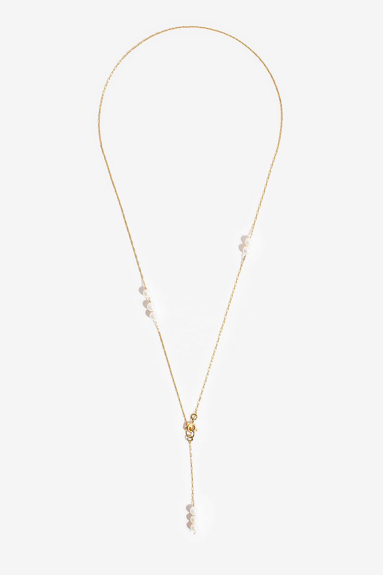 작은 진주 방울 골드톤 목걸이 Tiny Pearls Gold-tone necklace