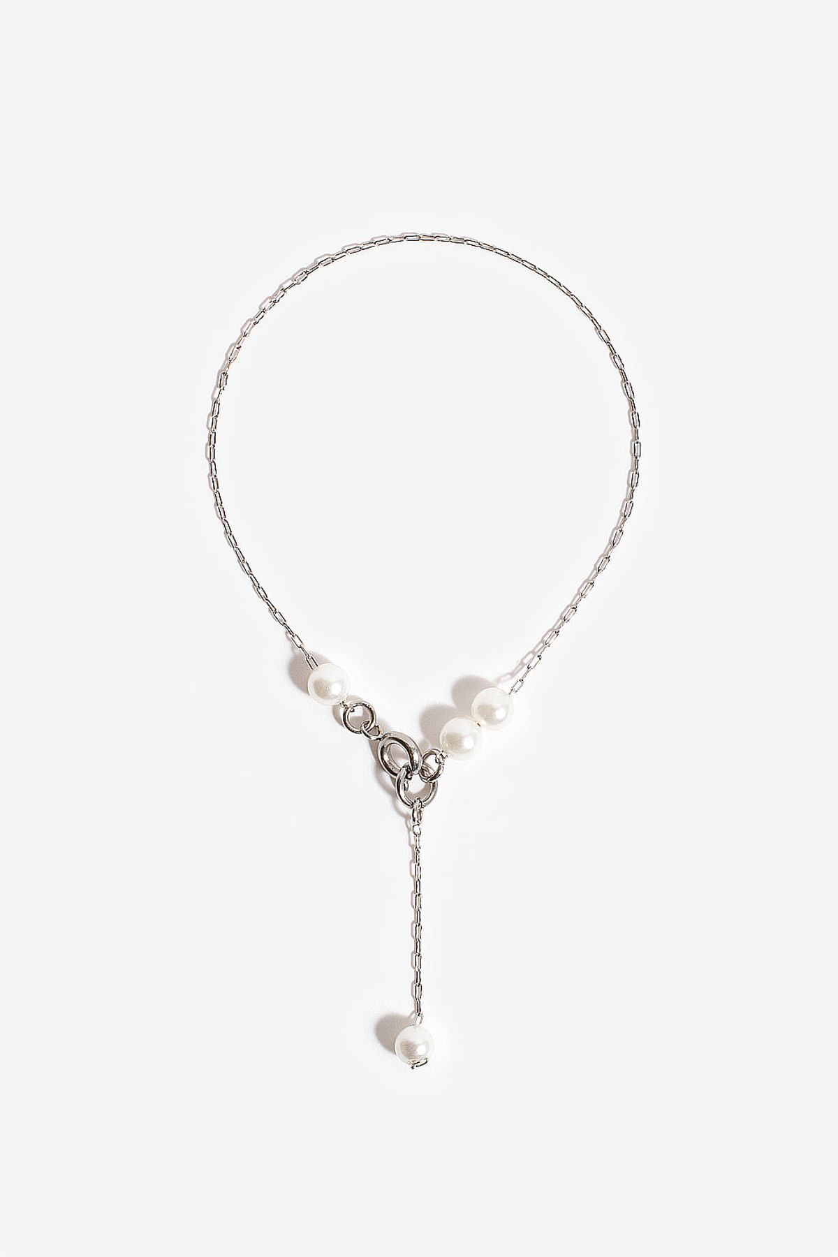 모드곤(MODGONE) 작은 진주 방울 실버톤 팔찌 Tiny Pearls Silver-tone Bracelet