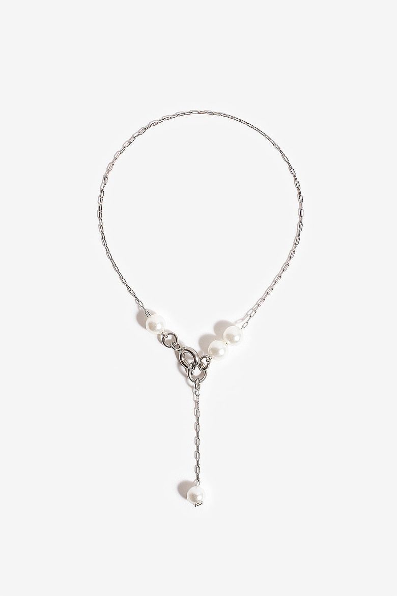 작은 진주 방울 실버톤 팔찌 Tiny Pearls Silver-tone Bracelet