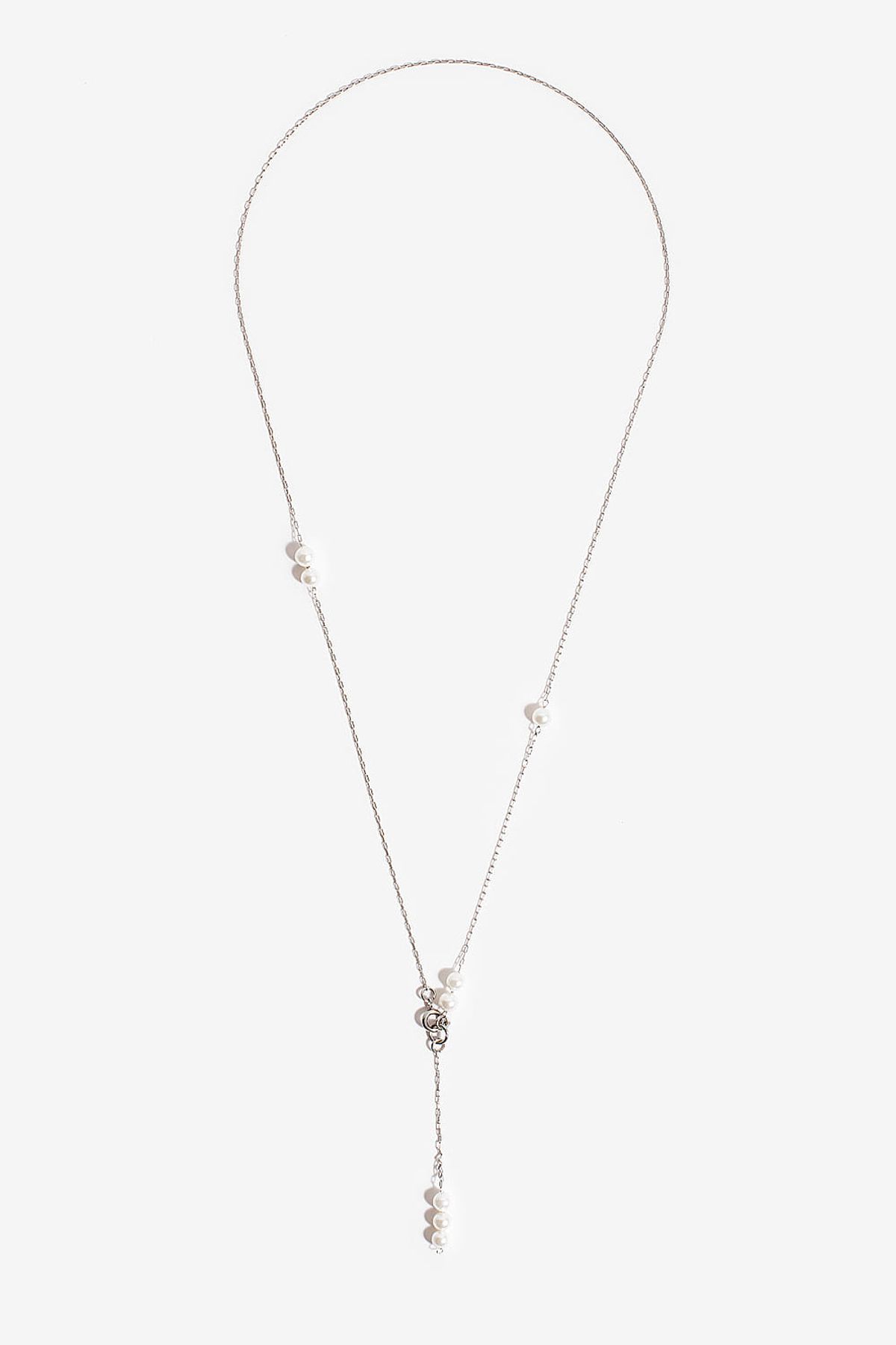 모드곤(MODGONE) 작은 진주 방울 실버톤 목걸이 Tiny Pearls Silver-tone necklace