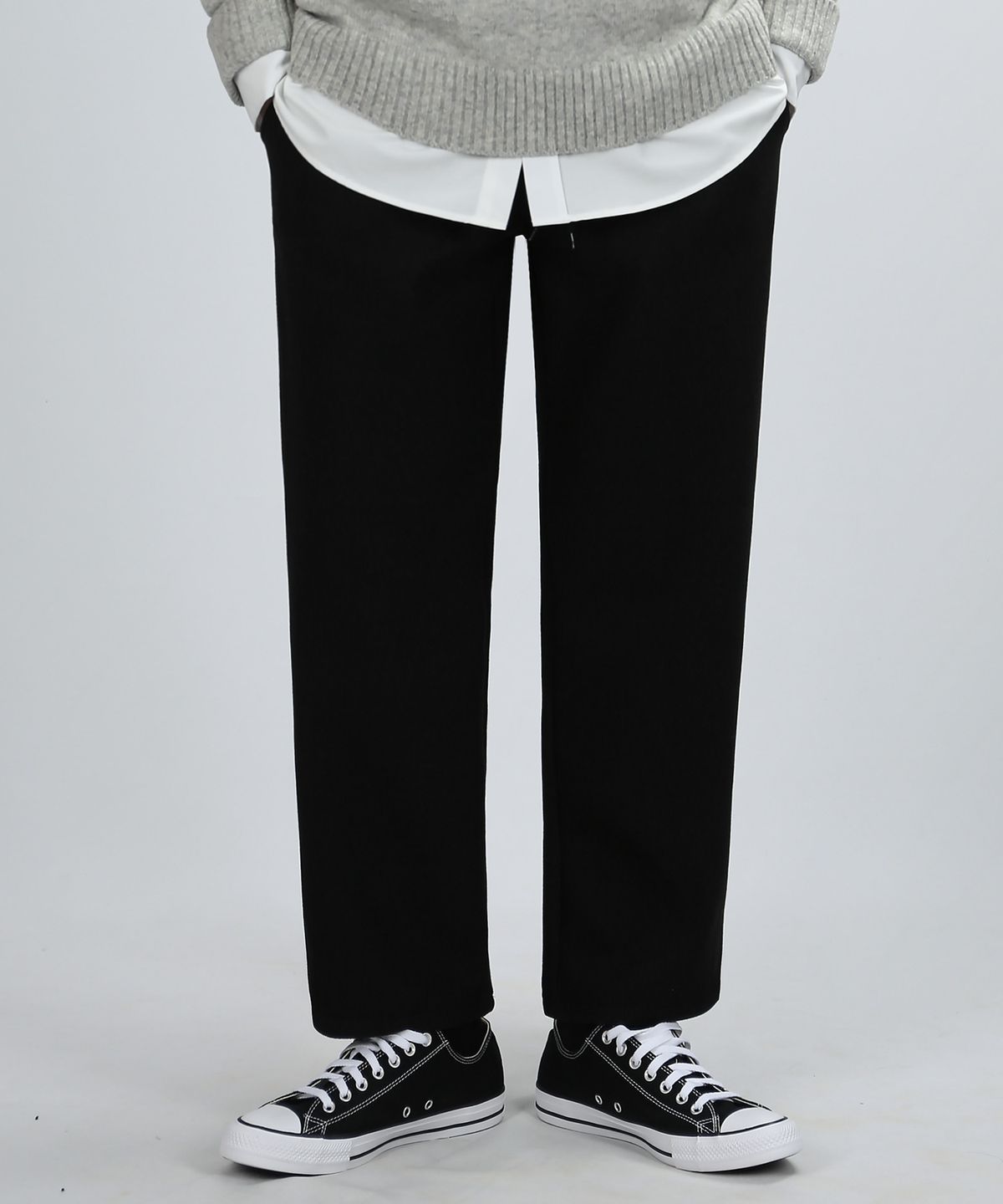 베리베인(VERYVAIN) SPAN WOOL WIDE PANTS (BLACK)