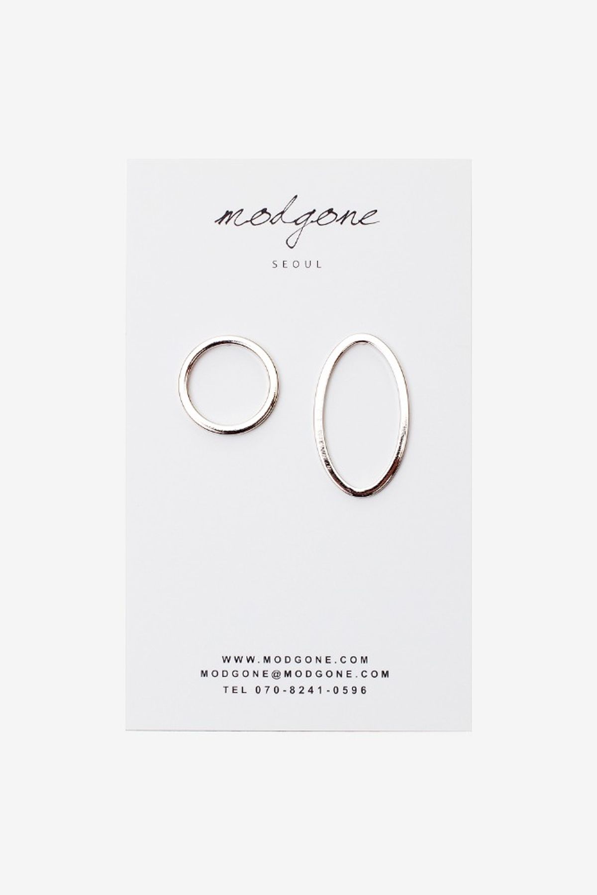 모드곤(MODGONE) 실버 써클 이어링 Double circle earring(white Gold)