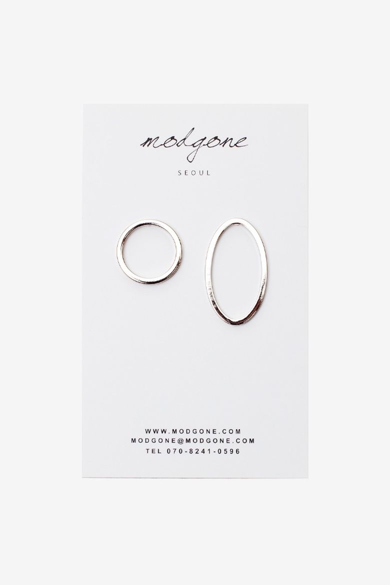 실버 써클 이어링 Double circle earring(white Gold)