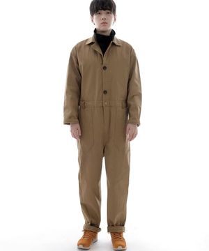 센터버튼앤집업 테이퍼드 점프슈트 CBZ-505 카멜