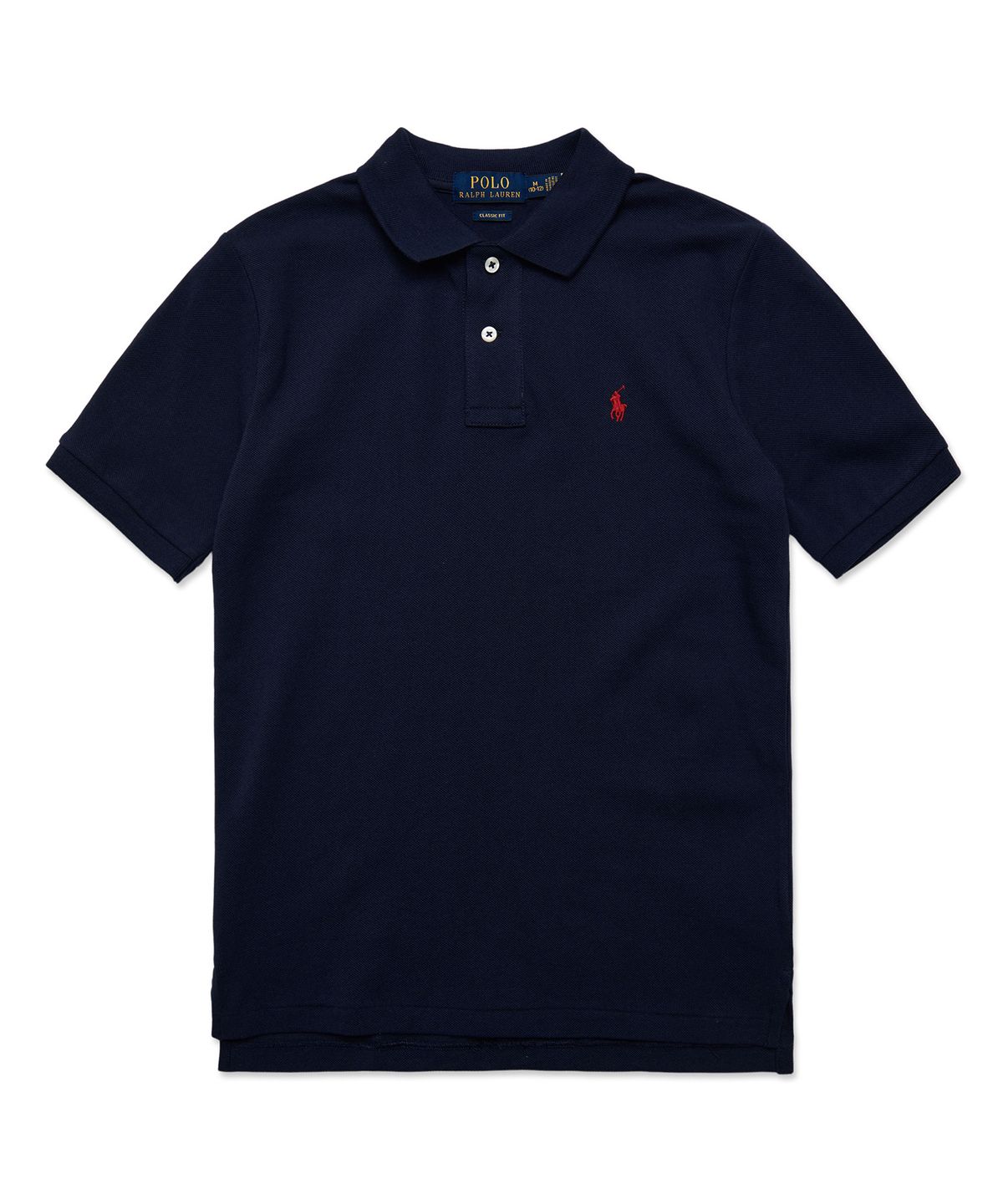 폴로 랄프 로렌 칠드런(POLO RALPH LAUREN CHILDREN) 남아 8-18세 코튼 메시 폴로 셔츠 - 네이비