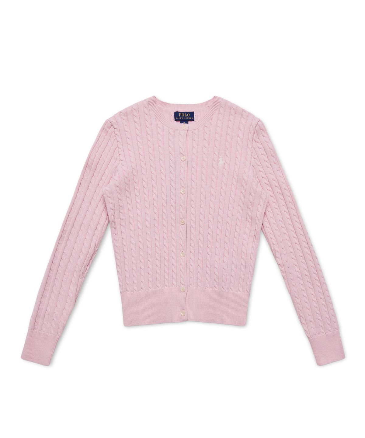 폴로 랄프 로렌 칠드런(POLO RALPH LAUREN CHILDREN) 여아 7-16세 미니케이블 코튼 카디건 - 핑크