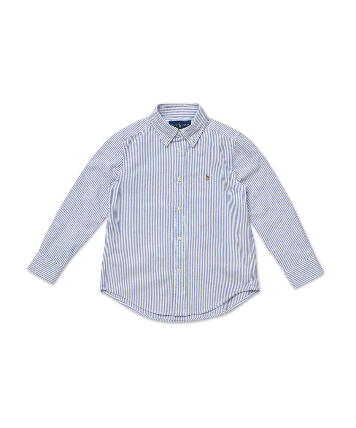폴로 랄프 로렌 칠드런(POLO RALPH LAUREN CHILDREN) 남아 4세~7세 스트라이프 코튼 옥스포드 셔츠 - 블루