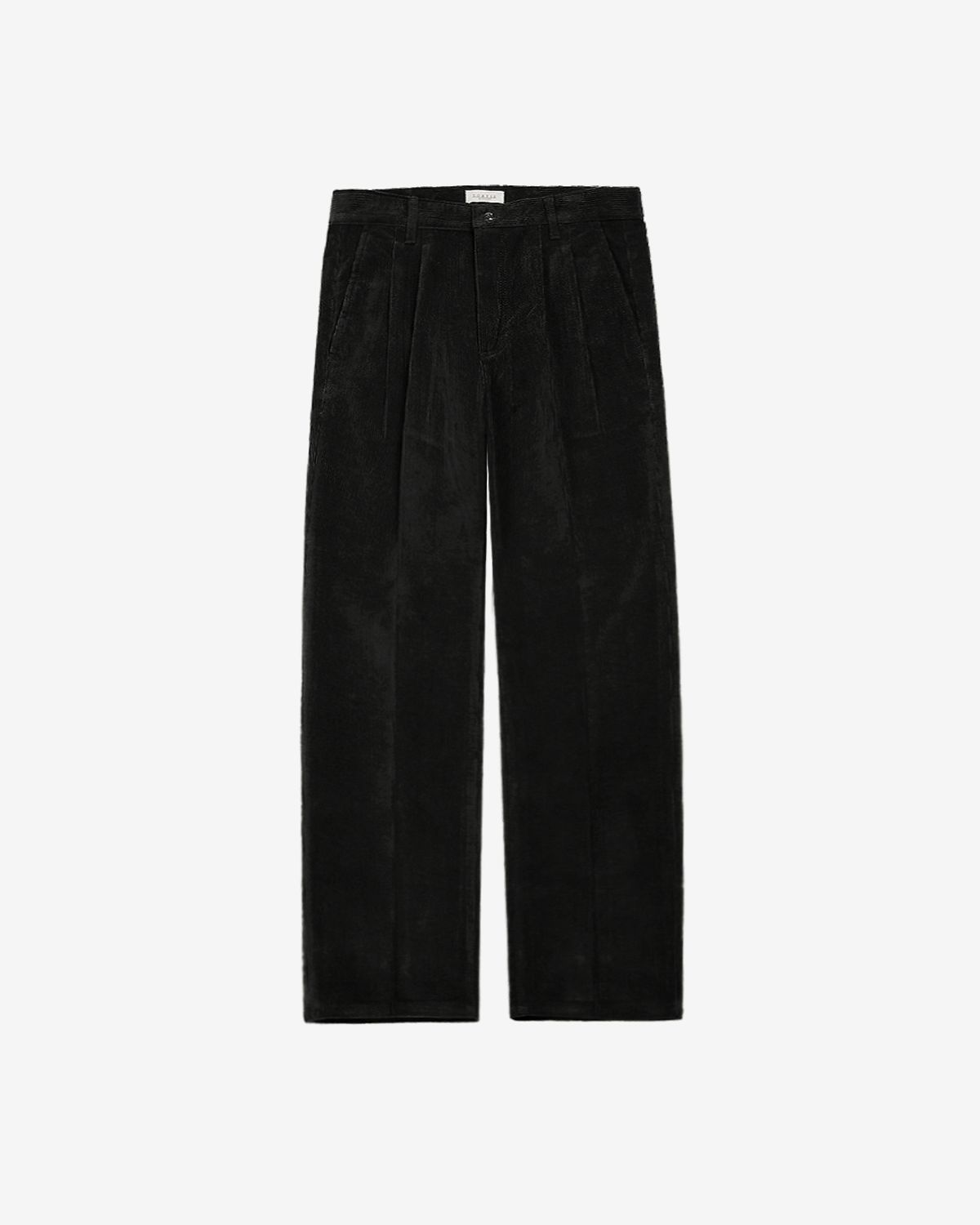 솔티(SORTIE) Two Pleats Corduroy Trousers (Black)