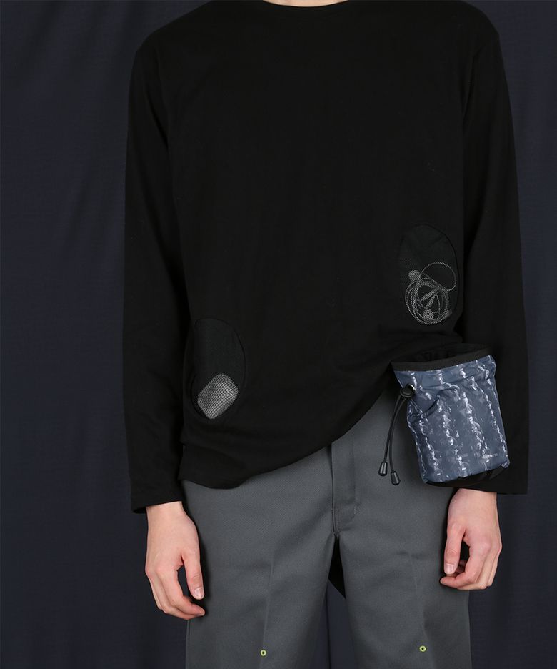 SEE-THROUGH POCKET L/S SHIRT (BLACK)