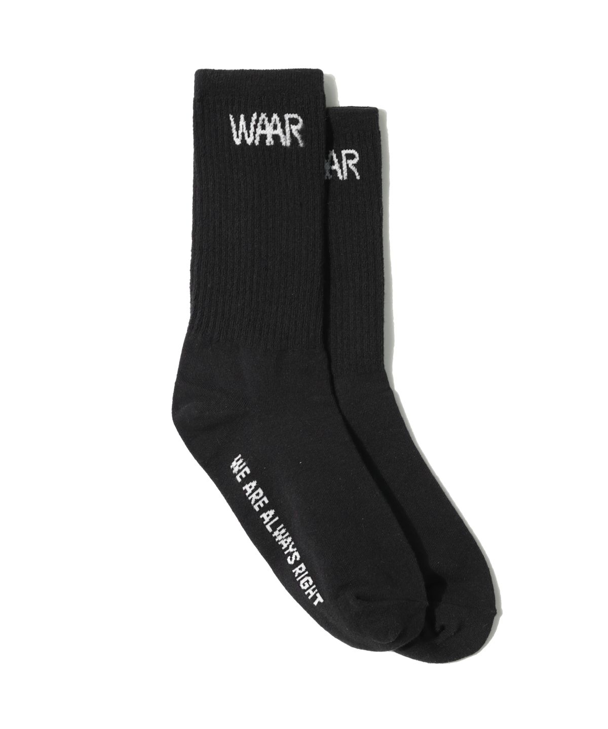 와르(WAAR) S001 남녀공용 로고 삭스_블랙