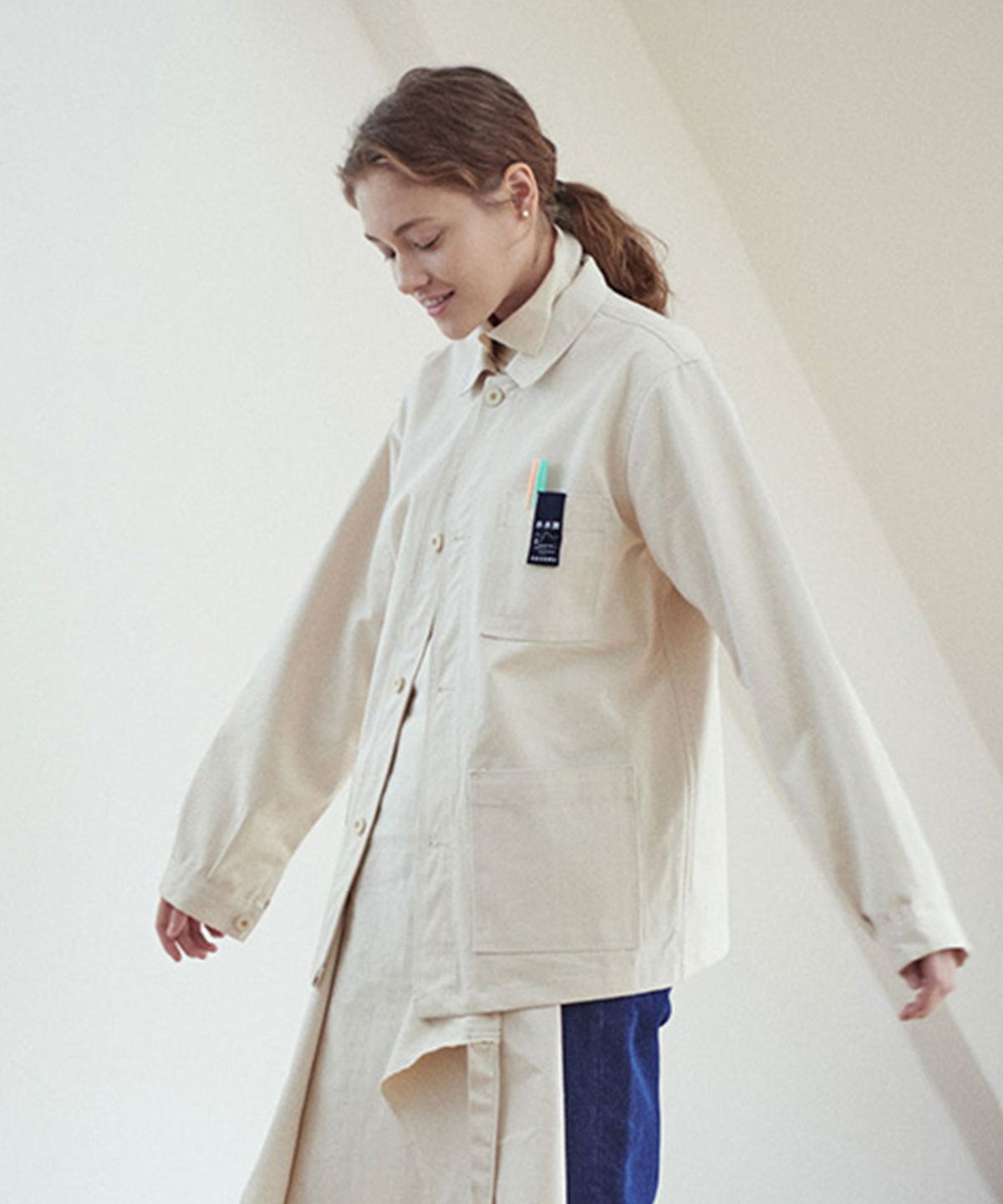 수수무(SUSUMU) BILL S WORKMAN JACKET - CREAM
