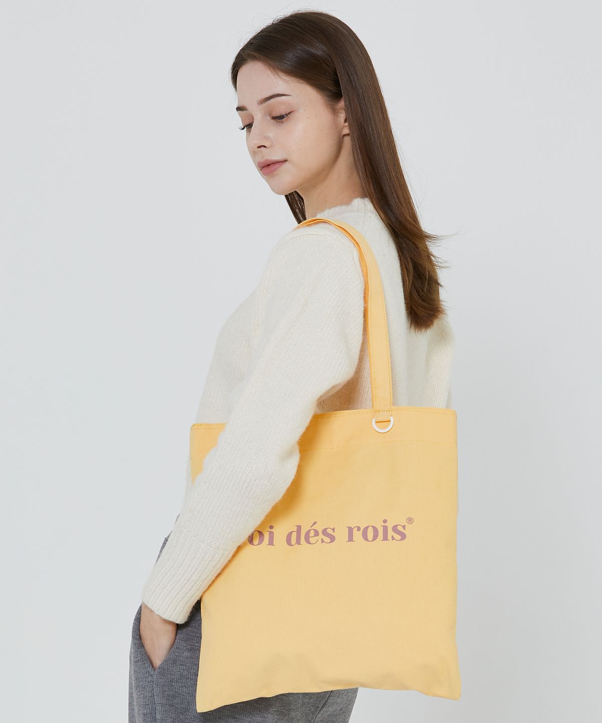 로아드로아(ROIDESROIS) 컬러풀 베이직 숄더 에코백 (레몬)
