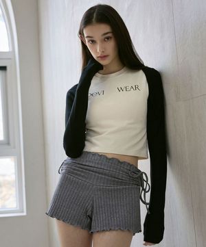 여성 요가복 DEVI-T0064-블랙 필라테스 유닛 슬릿 볼레로