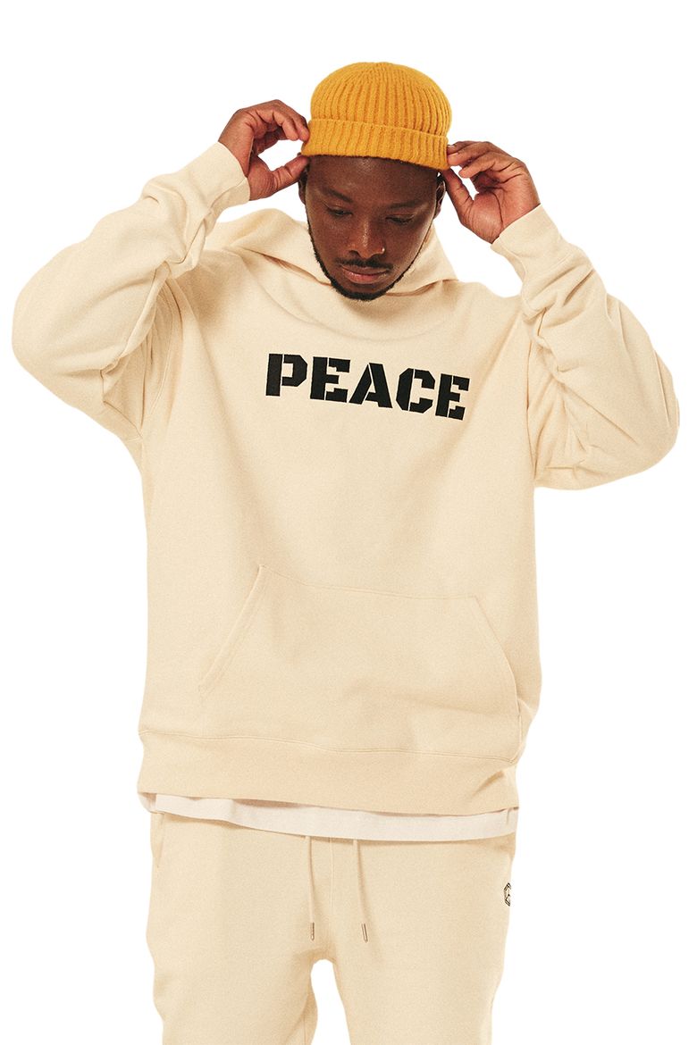 PEACE Hoodie Cream