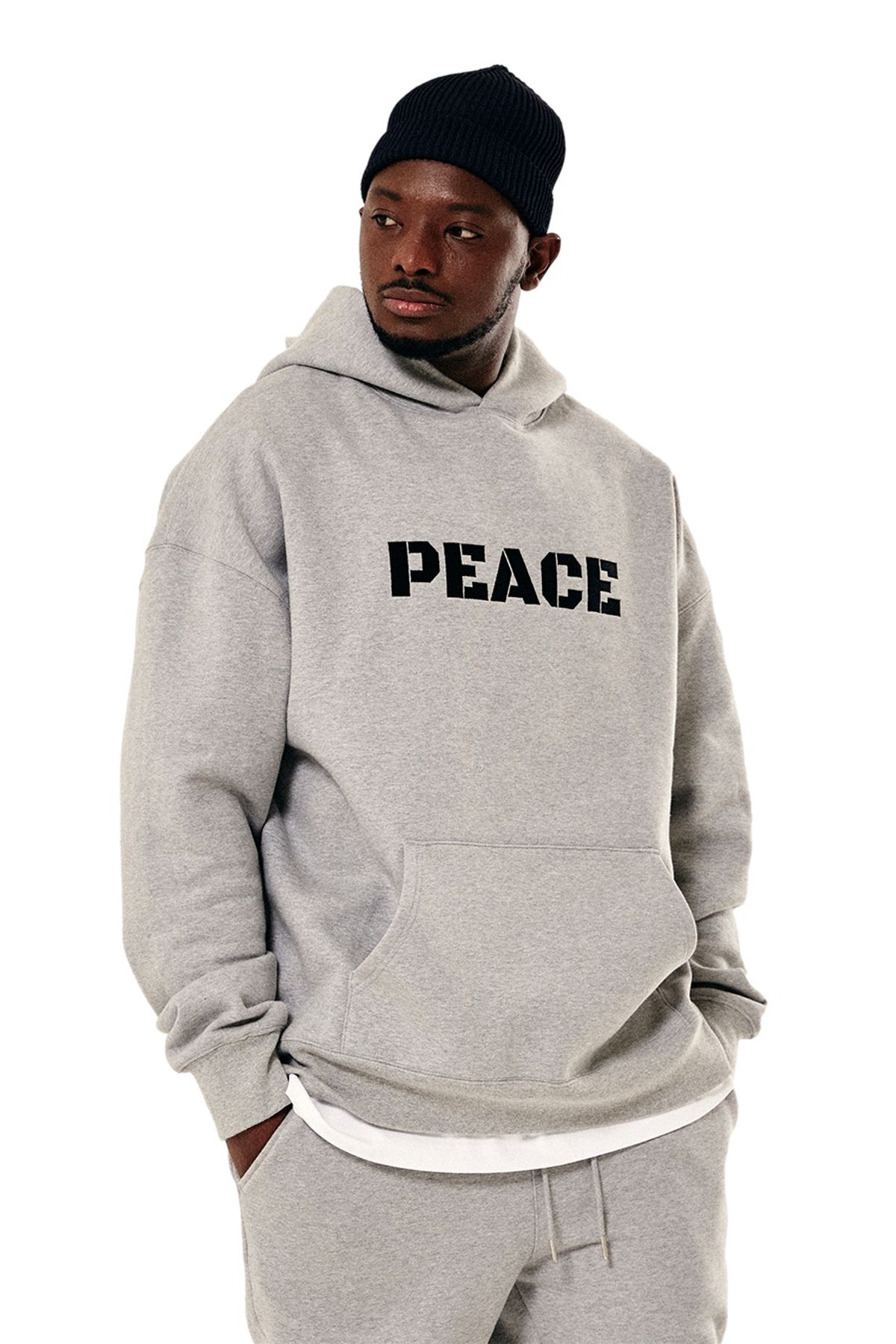 피스오브올데이(PEACE OF ALL DAY) PEACE Hoodie Grey