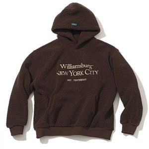 Classic Logo Boa Fleece Hoodie_Dark Brown
