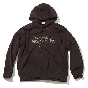 Lettering Logo Brushed Hoodie_Dark Brown