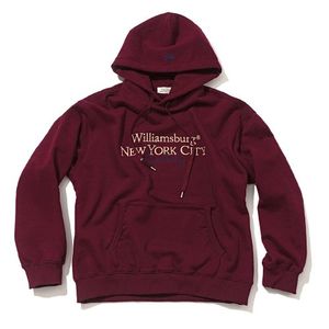 Lettering Logo Brushed Hoodie_Wine