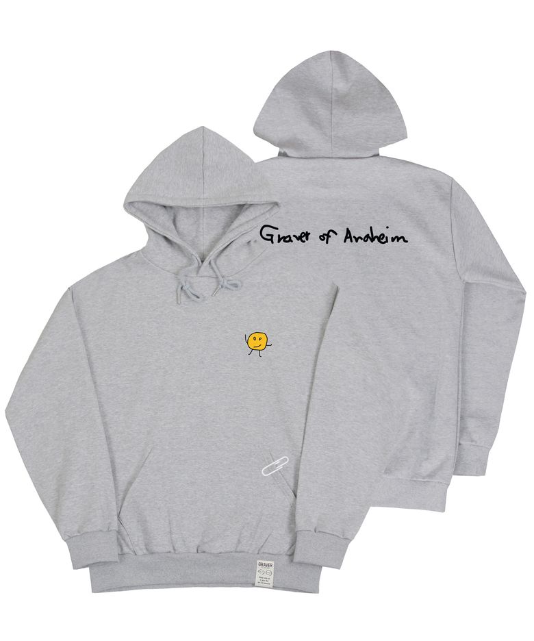 [UNISEX]드로잉도트 백로고 후드티_그레이