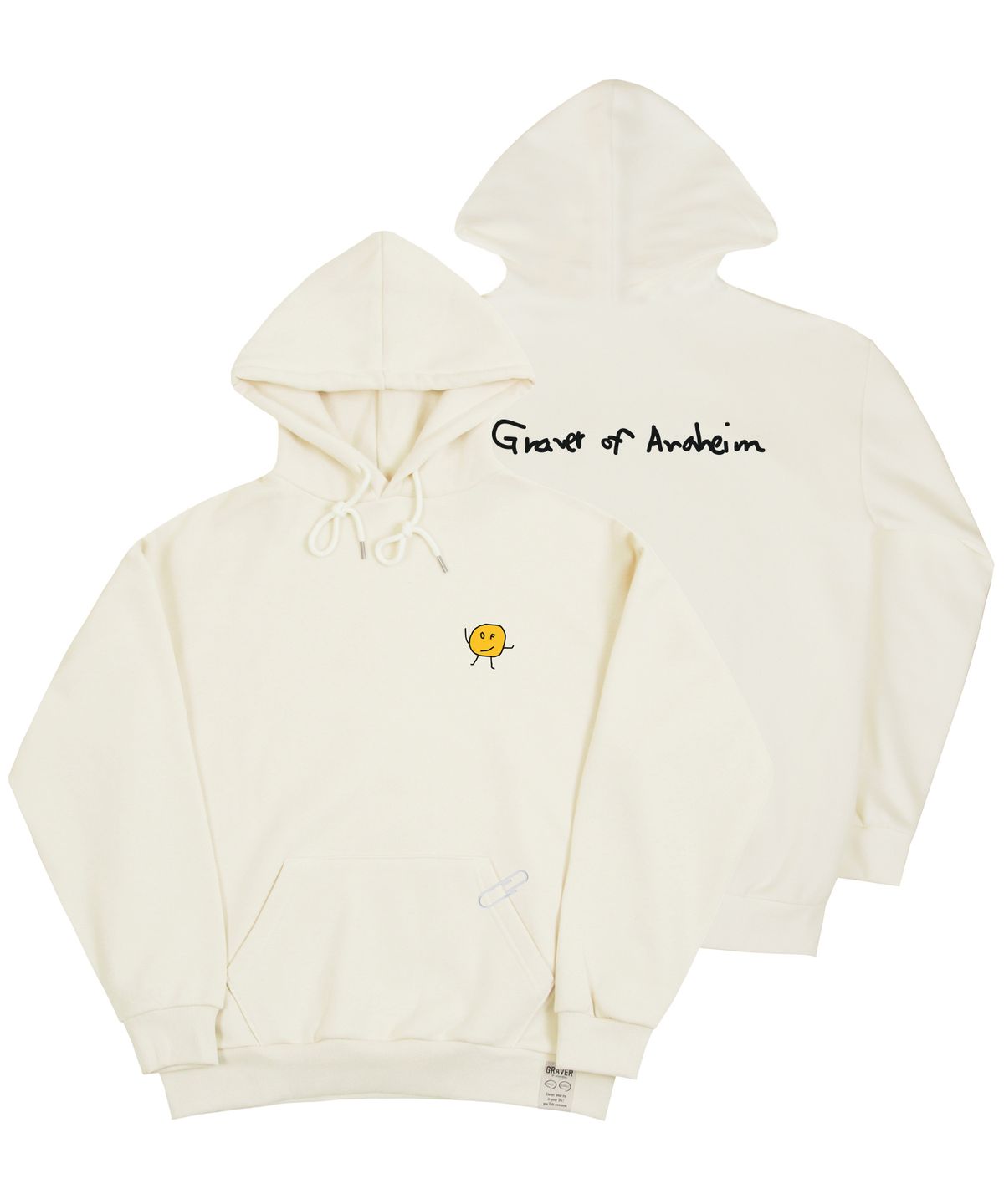 그레이버(GRAVER) [UNISEX]드로잉도트 백로고 후드티_크림