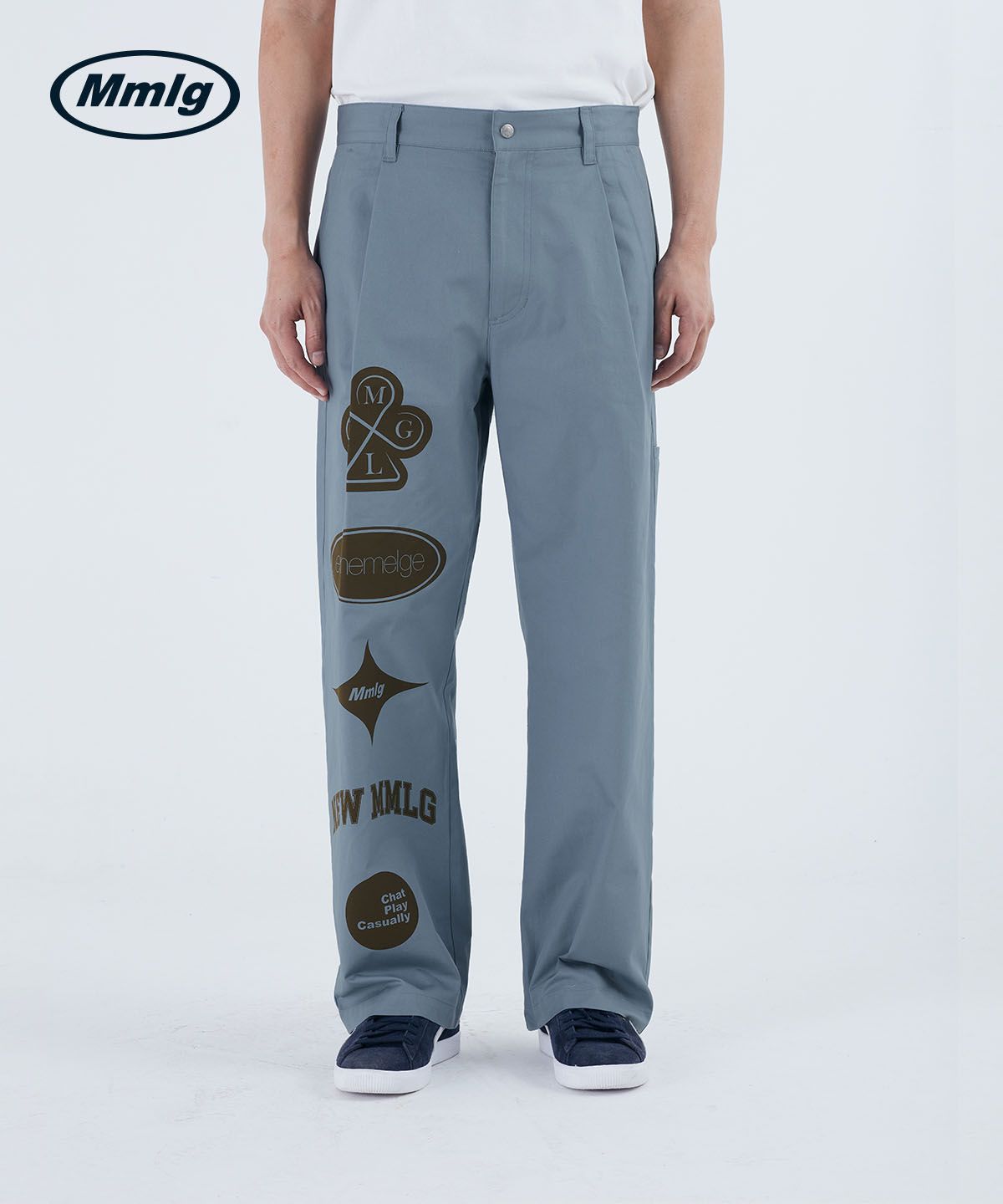 엠엠엘지(MMLG) [Mmlg] SYMBOLS CHINO PANTS (SMOKE BLUE)