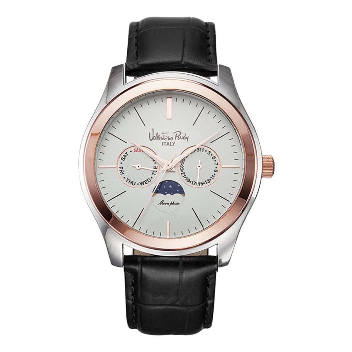 발렌티노 루디(VALENTINO RUDY) VR6574A-WTBK 남자시계 문페이즈 가죽시계