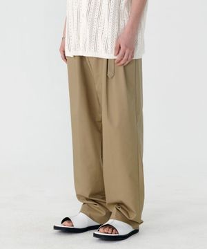 (Set-up)Minimal Two Tuck Slacks - BEIGE
