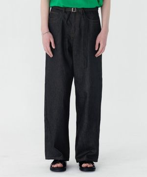 Belted Wide Denim - INDIGO