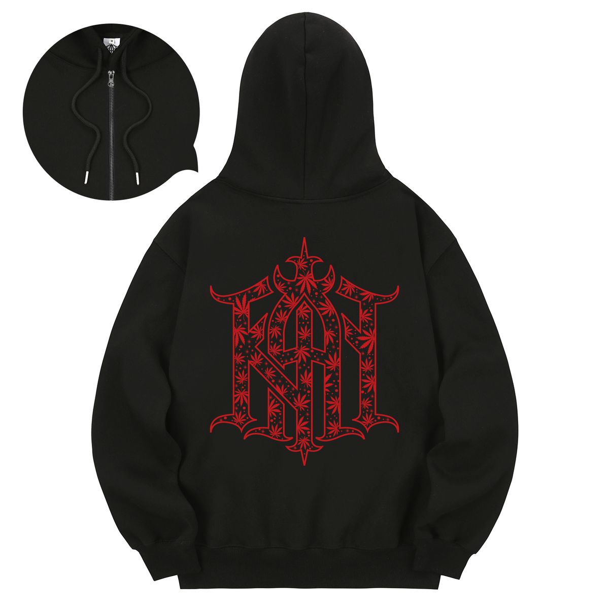 칸6312(KAN6312) KHZB0067 칸오브 기모 후드 집업 블랙