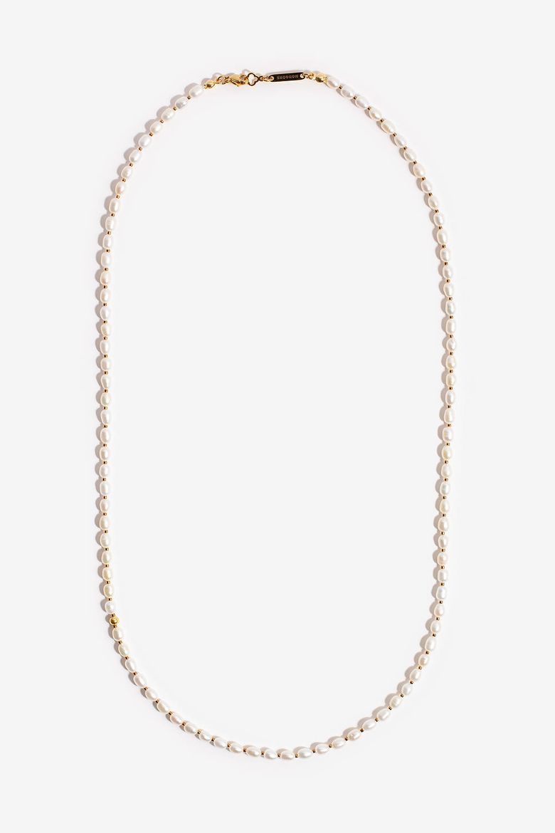 화이트 담수 진주 롱 목걸이 White Fresh Water Pearl Long necklace