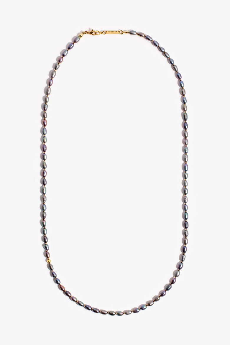 블루그레이 담수 진주 롱 목걸이 Blue Gray Fresh Water Pearl Long necklace