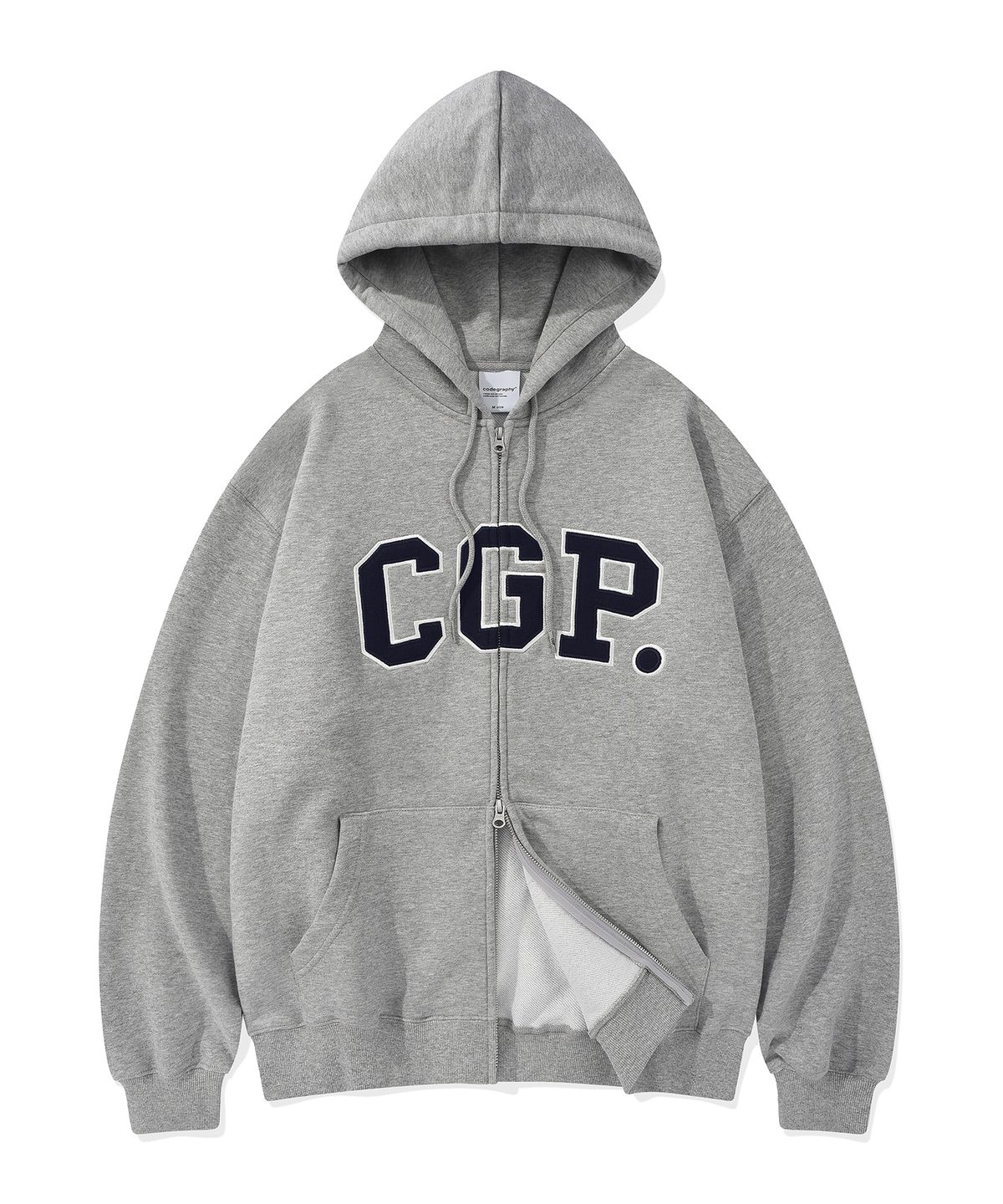 코드그라피(CGP) CGP 아치 로고 후드 집업_다크그레이