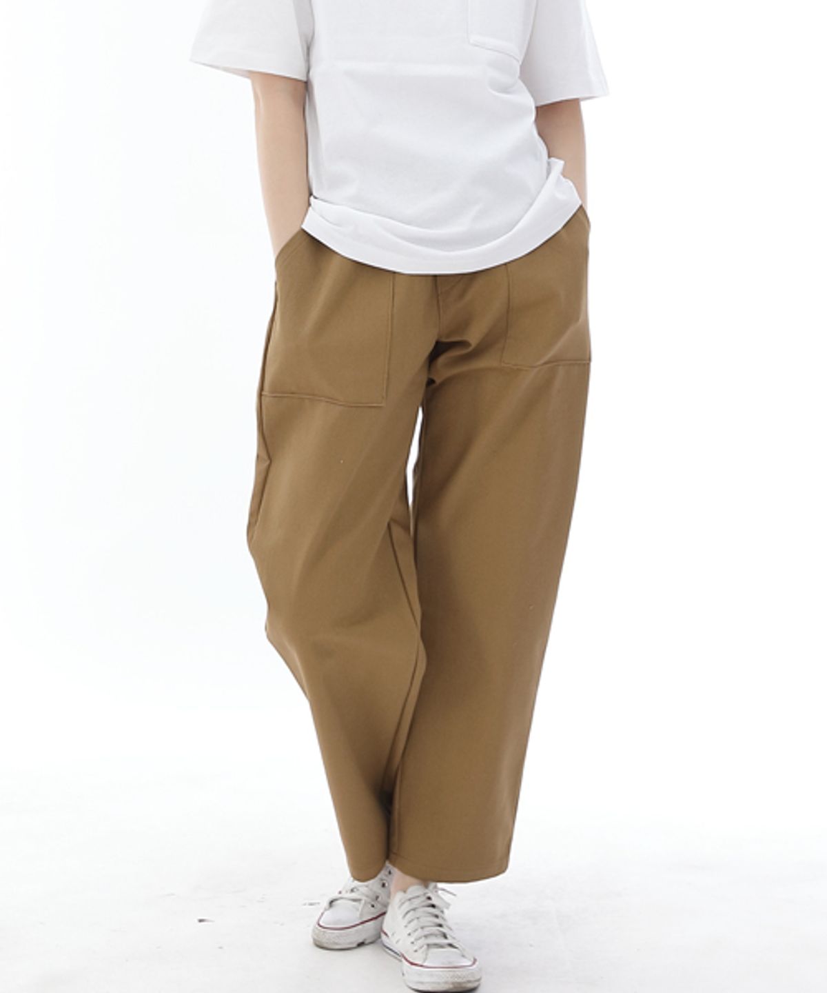 세인트크루(SAINTCREW) 와이드 앵클드롭 퍼티그팬츠 WAF-319 카멜