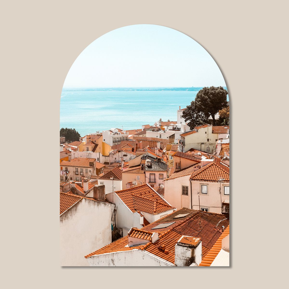 멜팅스튜디오(MELTING STUDIO) 마이 리틀 윈도우 접착 아치 인테리어 포스터  / 41번 Lisbon Portugal