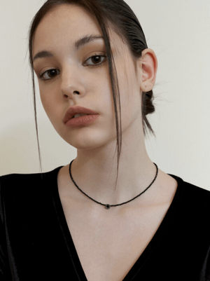 antique black cubic necklace